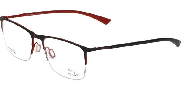 Dioptrické brýle Jaguar model 33844, barva obruby černá červená mat, stranice černá červená mat, kód barevné varianty 6100. 