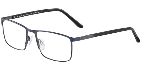 Dioptrické brýle Jaguar model 35051, barva obruby modrá mat, stranice černá lesk, kód barevné varianty 1014. 