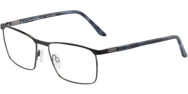 Dioptrické brýle Jaguar model 35058, barva obruby černá mat, stranice modrá šedá lesk, kód barevné varianty 6100. 
