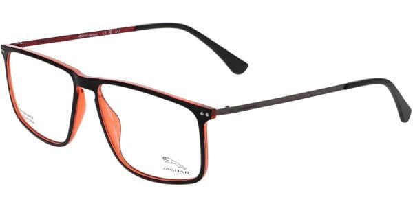 Dioptrické brýle Jaguar model 36820, barva obruby černá oranžová mat, stranice šedá oranžová mat, kód barevné varianty 6100. 