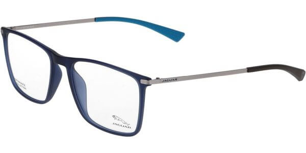 Dioptrické brýle Jaguar model 36828, barva obruby modrá mat, stranice šedá mat, kód barevné varianty 3100. 