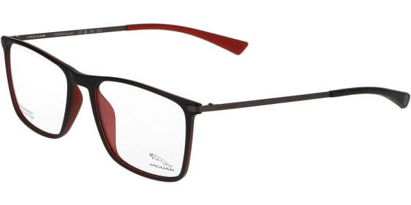 Dioptrické brýle Jaguar model 36828, barva obruby černá červená mat, stranice šedá mat, kód barevné varianty 6101. 