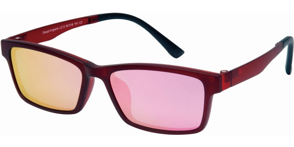Dioptrické brýle London Club model 13, barva obruby červená mat, stranice červená mat, kód barevné varianty C2. 