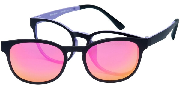 Dioptrické brýle London Club model 14, barva obruby černá fialová mat, stranice černá fialová mat, kód barevné varianty C2. 
