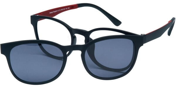 Dioptrické brýle London Club model 14, barva obruby černá červená mat, stranice černá červená mat, kód barevné varianty C3. 