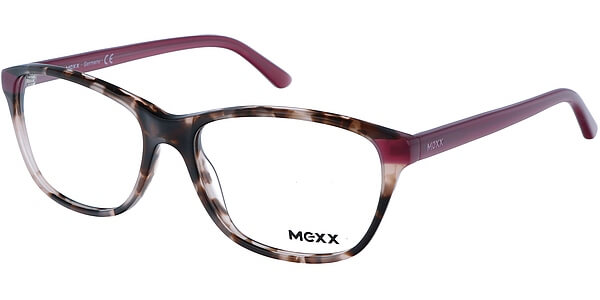 Dioptrické brýle MEXX model 2502, barva obruby hnědá lesk, stranice vínová lesk, kód barevné varianty 100. 