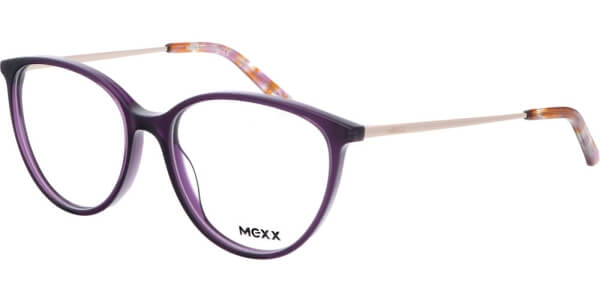 Dioptrické brýle MEXX model 2533, barva obruby fialová čirá lesk, stranice zlatá lesk, kód barevné varianty 300. 