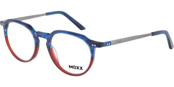 Dioptrické brýle MEXX model 2566, barva obruby modrá oranžová lesk, stranice šedá mat, kód barevné varianty 400. 