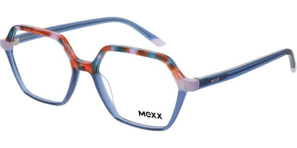 Dioptrické brýle MEXX model 2568, barva obruby modrá oranžová lesk, stranice modrá fialová lesk, kód barevné varianty 100. 