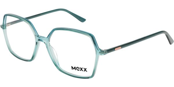 Dioptrické brýle MEXX model 2587, barva obruby tyrkysová lesk, stranice tyrkysová lesk, kód barevné varianty 200. 