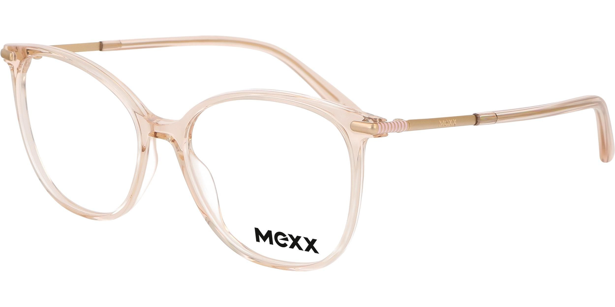 Dioptrické brýle MEXX model 2594, barva obruby růžová čirá lesk, stranice růžová čirá lesk, kód barevné varianty 300. 