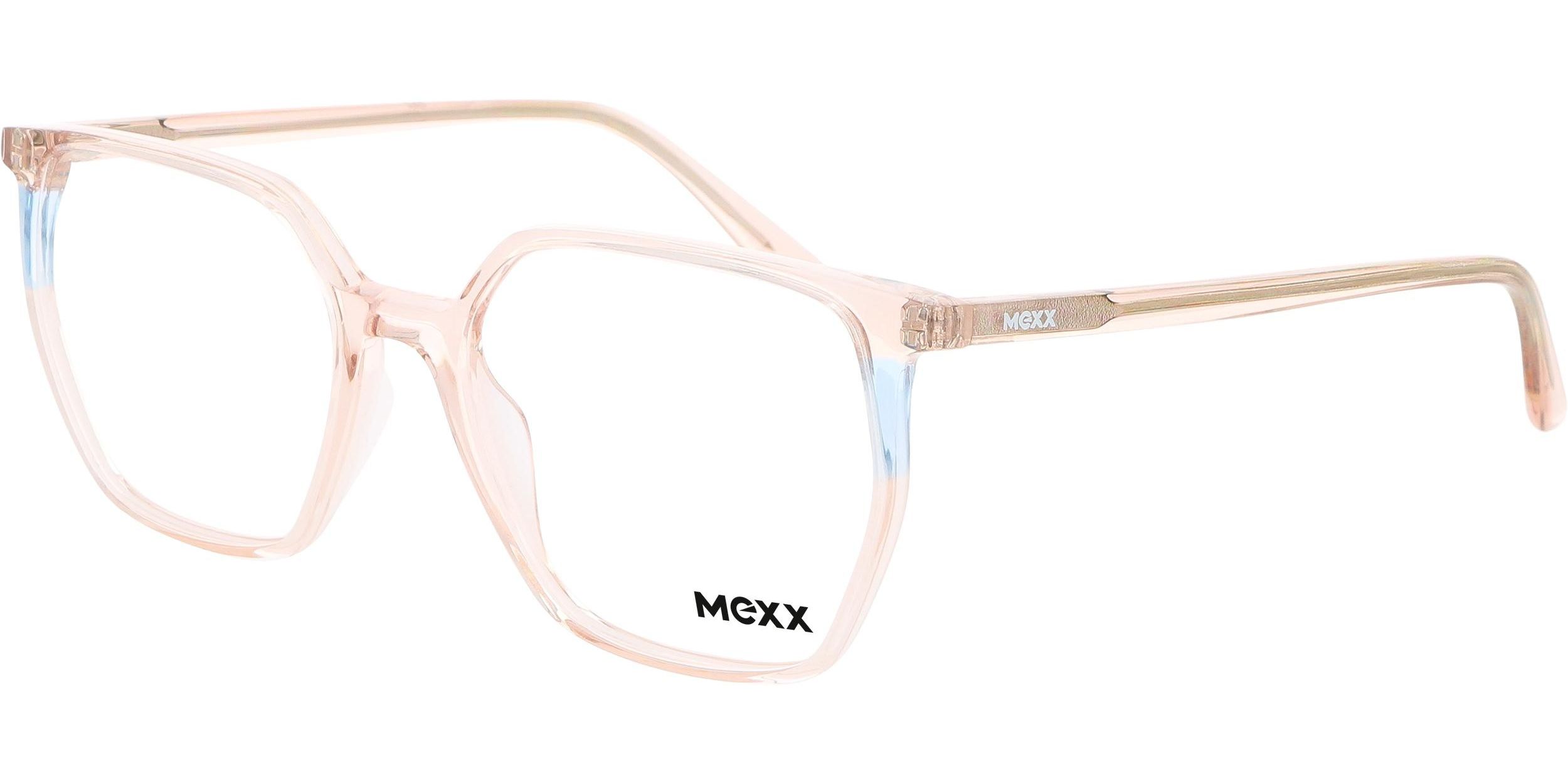 Dioptrické brýle MEXX model 2595, barva obruby růžová čirá lesk, stranice růžová čirá lesk, kód barevné varianty 300. 