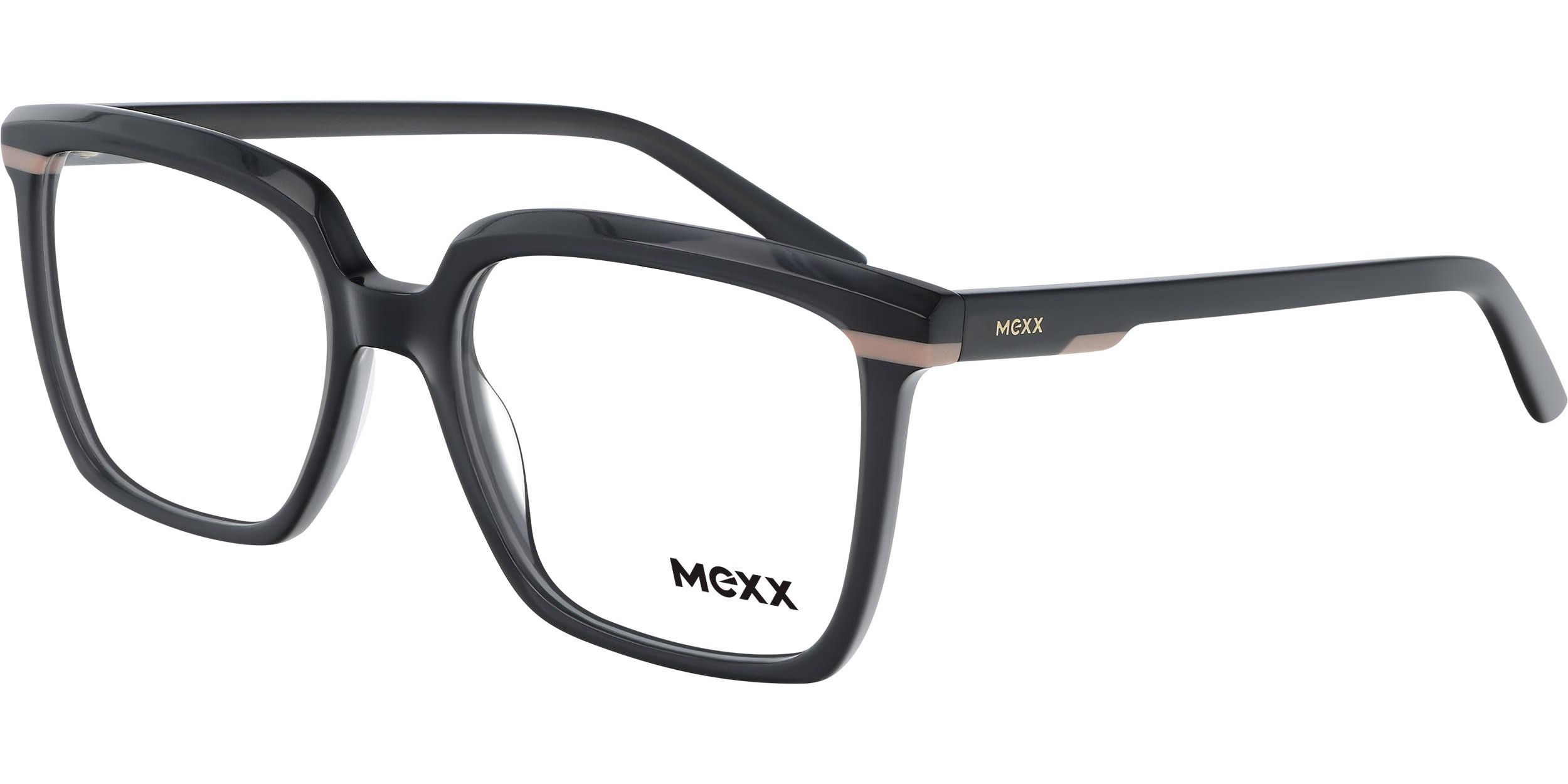 Dioptrické brýle MEXX model 2618, barva obruby černá béžová lesk, stranice černá béžová lesk, kód barevné varianty 100. 