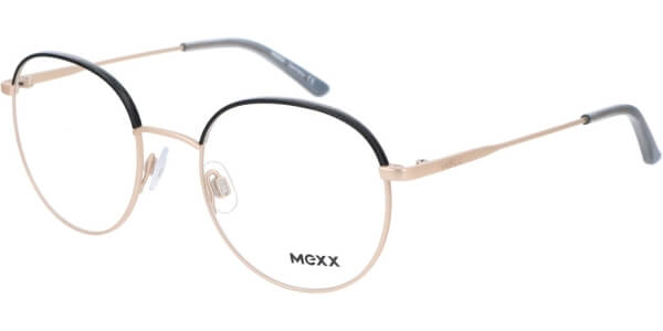 Dioptrické brýle MEXX model 2752, barva obruby černá zlatá lesk, stranice zlatá lesk, kód barevné varianty 100. 