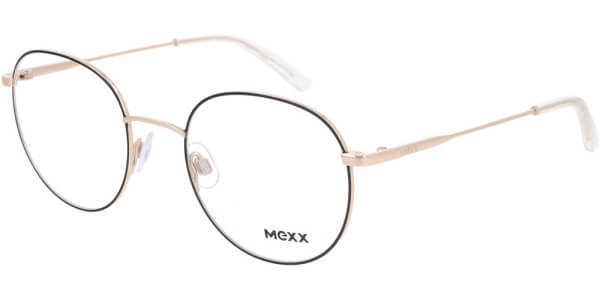 Dioptrické brýle MEXX model 2752, barva obruby černá zlatá lesk, stranice zlatá lesk, kód barevné varianty 400. 