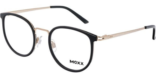 Dioptrické brýle MEXX model 2761, barva obruby černá zlatá lesk, stranice zlatá lesk, kód barevné varianty 100. 