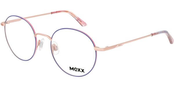 Dioptrické brýle MEXX model 2781, barva obruby fialová růžová mat, stranice bronzová mat, kód barevné varianty 200. 