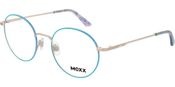 Dioptrické brýle MEXX model 2781, barva obruby modrá zlatá mat, stranice zlatá mat, kód barevné varianty 400. 