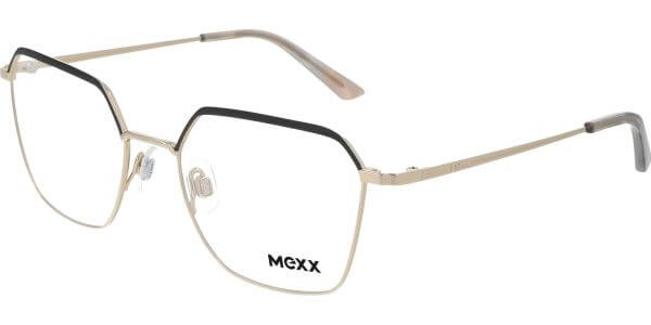 Dioptrické brýle MEXX model 2795, barva obruby černá zlatá lesk, stranice zlatá lesk, kód barevné varianty 100. 
