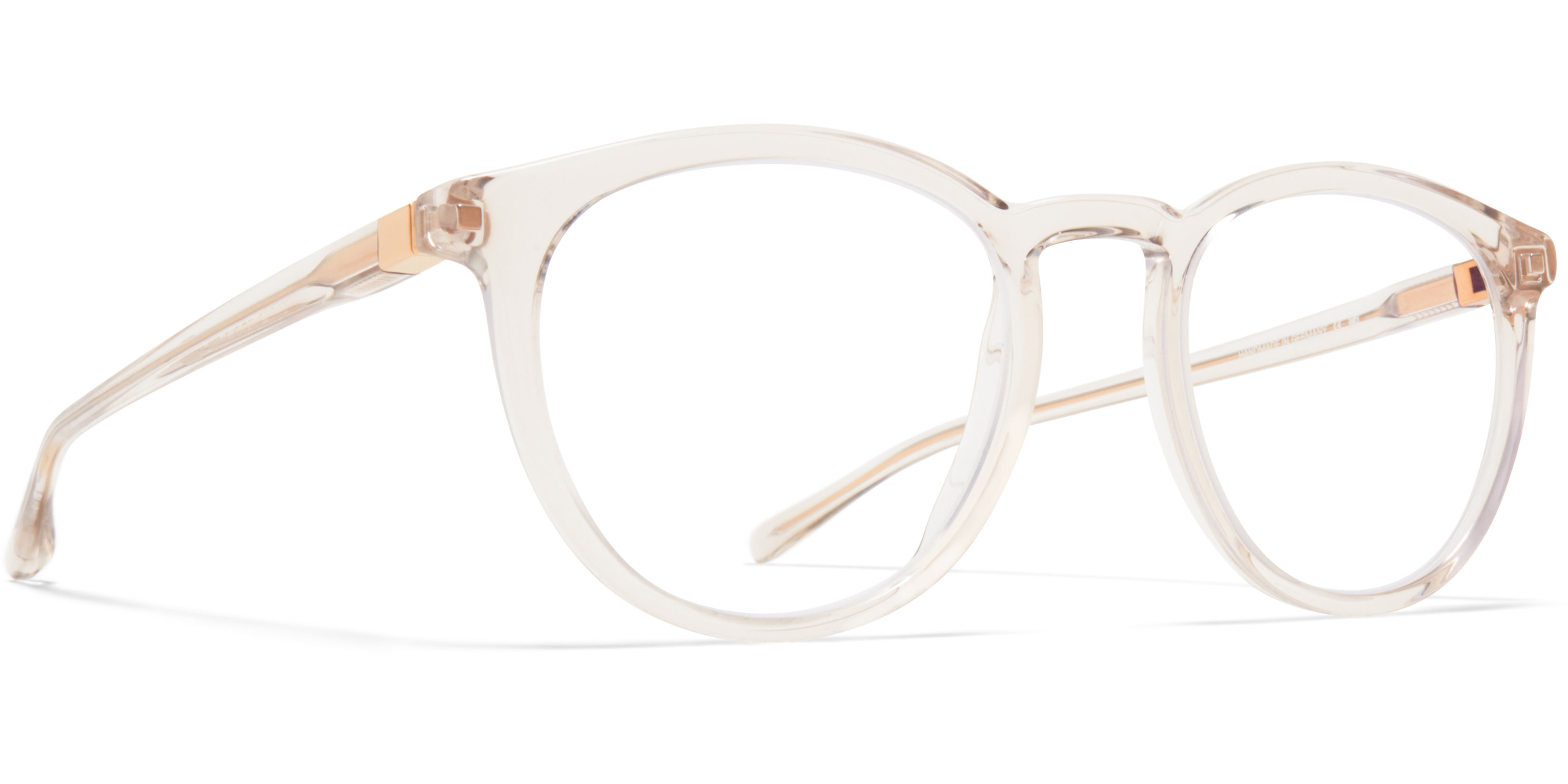 Dioptrické brýle MYKITA model DAVU, barva obruby čirá lesk, stranice čirá lesk, kód barevné varianty 125. 