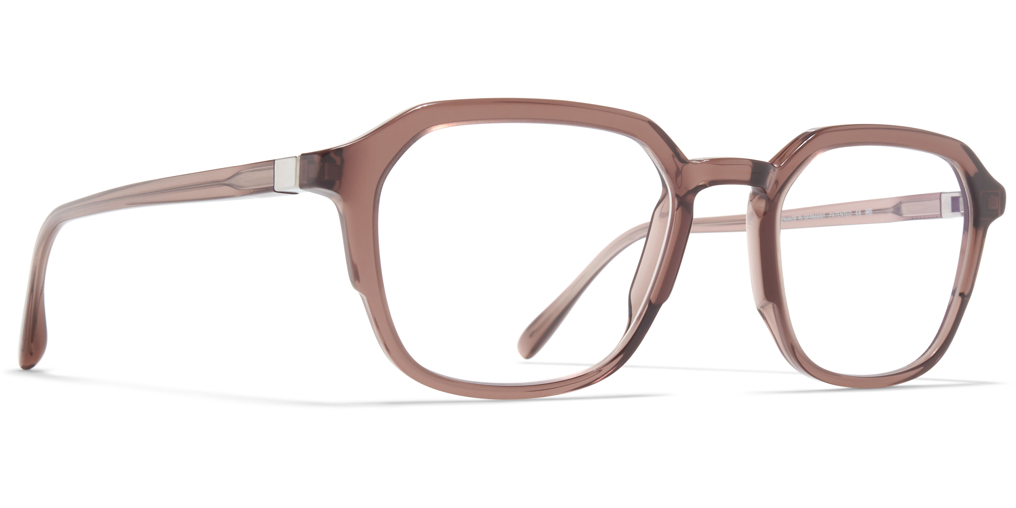 Dioptrické brýle MYKITA model JANAN, barva obruby hnědá čirá lesk, stranice hnědá čirá lesk, kód barevné varianty 201. 