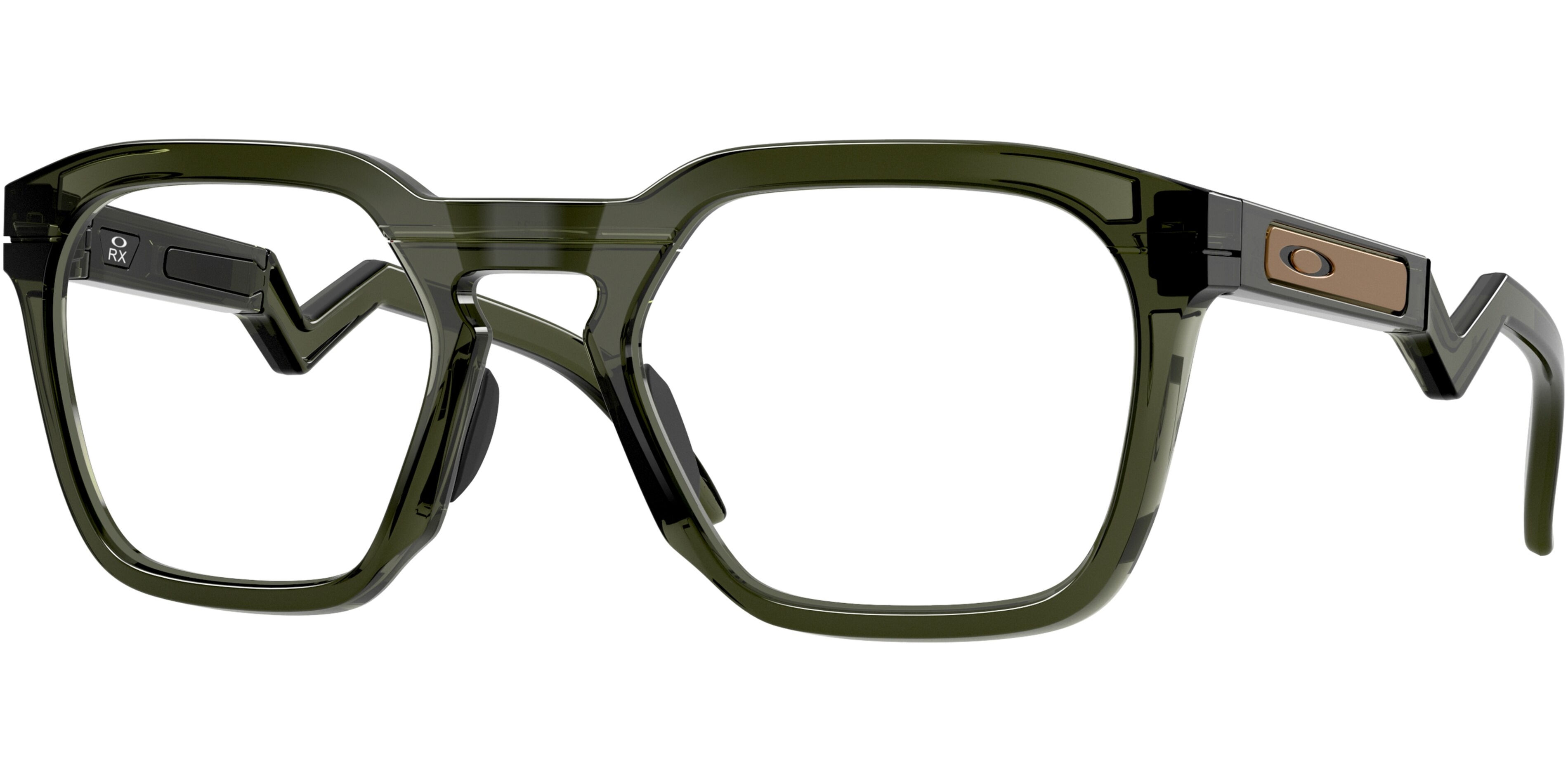 Dioptrické brýle Oakley model 8208, barva obruby zelená lesk, stranice zelená lesk, kód barevné varianty 820803. 