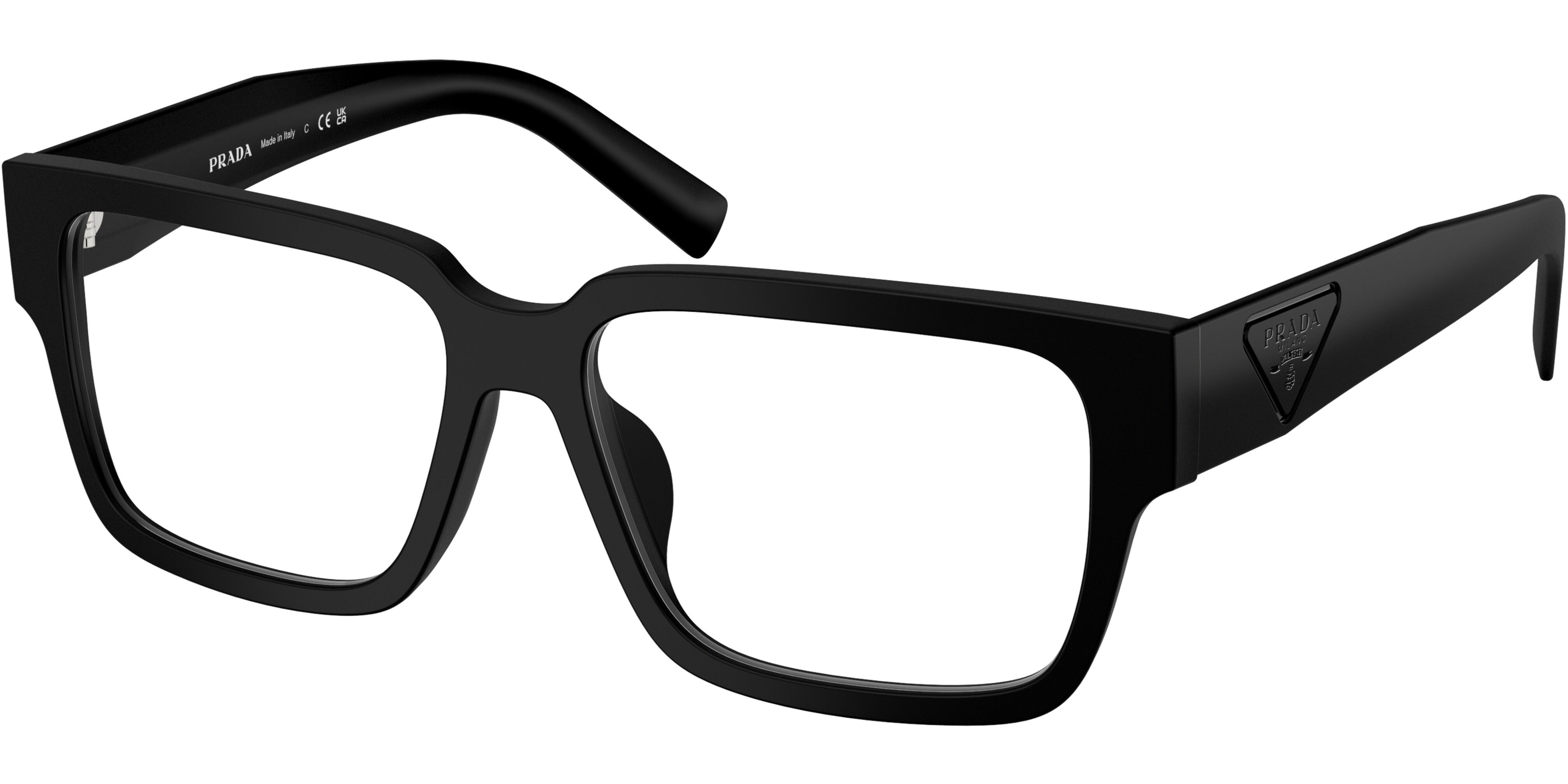 Dioptrické brýle Prada model D10VD, barva obruby černá mat, stranice černá mat, kód barevné varianty 12P1O1. 
