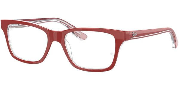 Dioptrické brýle Ray-Ban® model 1536, barva obruby červená čirá lesk, stranice červená čirá lesk, kód barevné varianty 3852. 