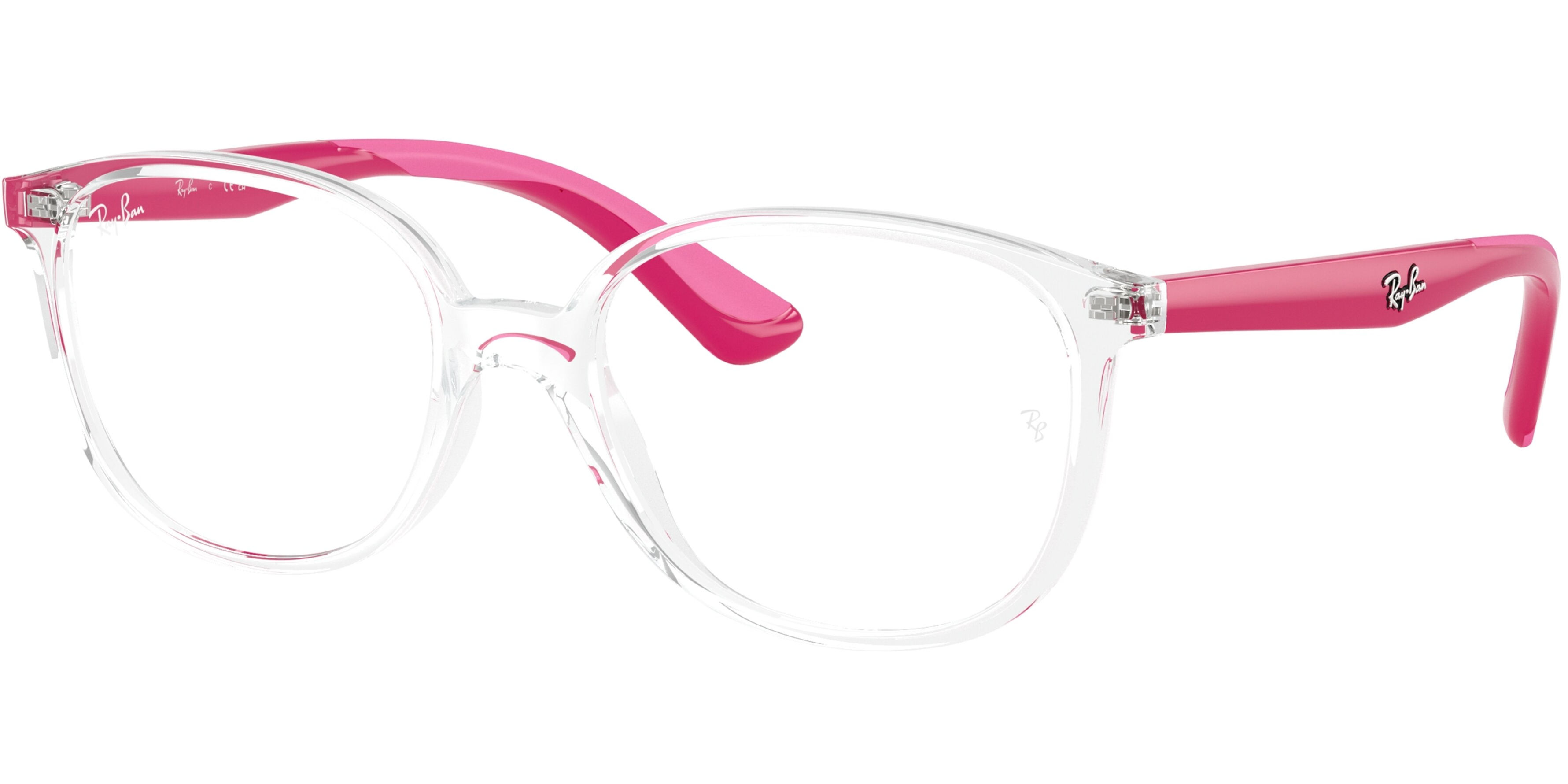 Dioptrické brýle Ray-Ban® model 1598, barva obruby čirá lesk, stranice růžová lesk, kód barevné varianty 7536. 
