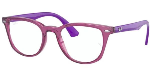 Dioptrické brýle Ray-Ban® model 1601, barva obruby růžová čirá lesk, stranice fialová lesk, kód barevné varianty 3813. 