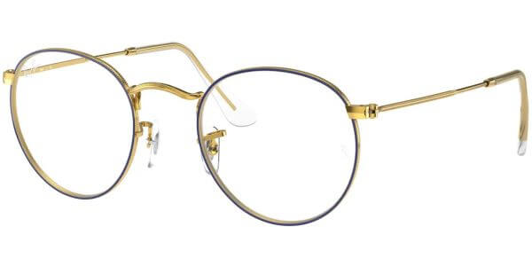 Dioptrické brýle Ray-Ban® model 3447V, barva obruby modrá zlatá lesk, stranice zlatá lesk, kód barevné varianty 3105. 