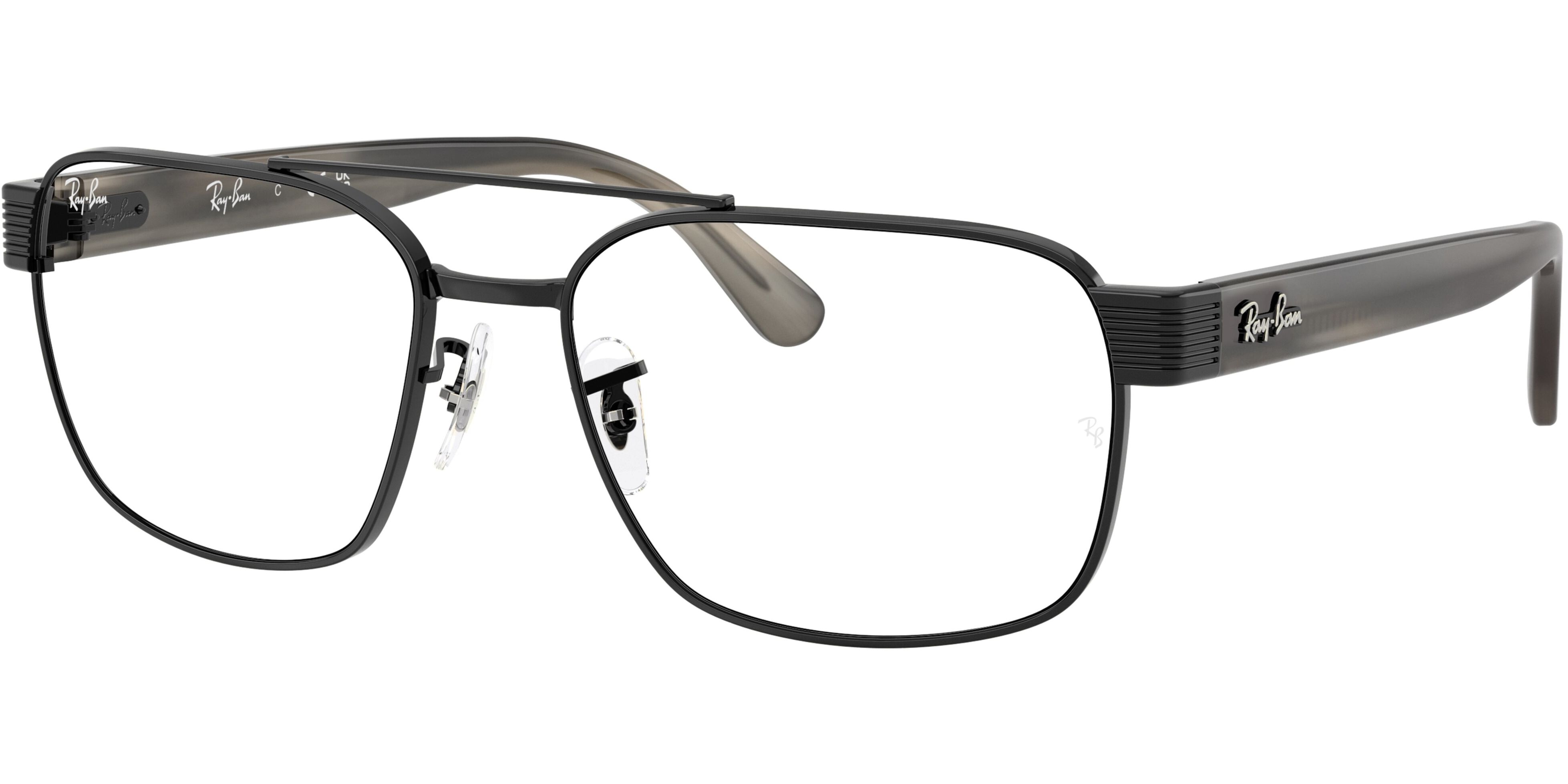 Dioptrické brýle Ray-Ban® model 3751V, barva obruby černá lesk, stranice černá šedá lesk, kód barevné varianty 2509. 