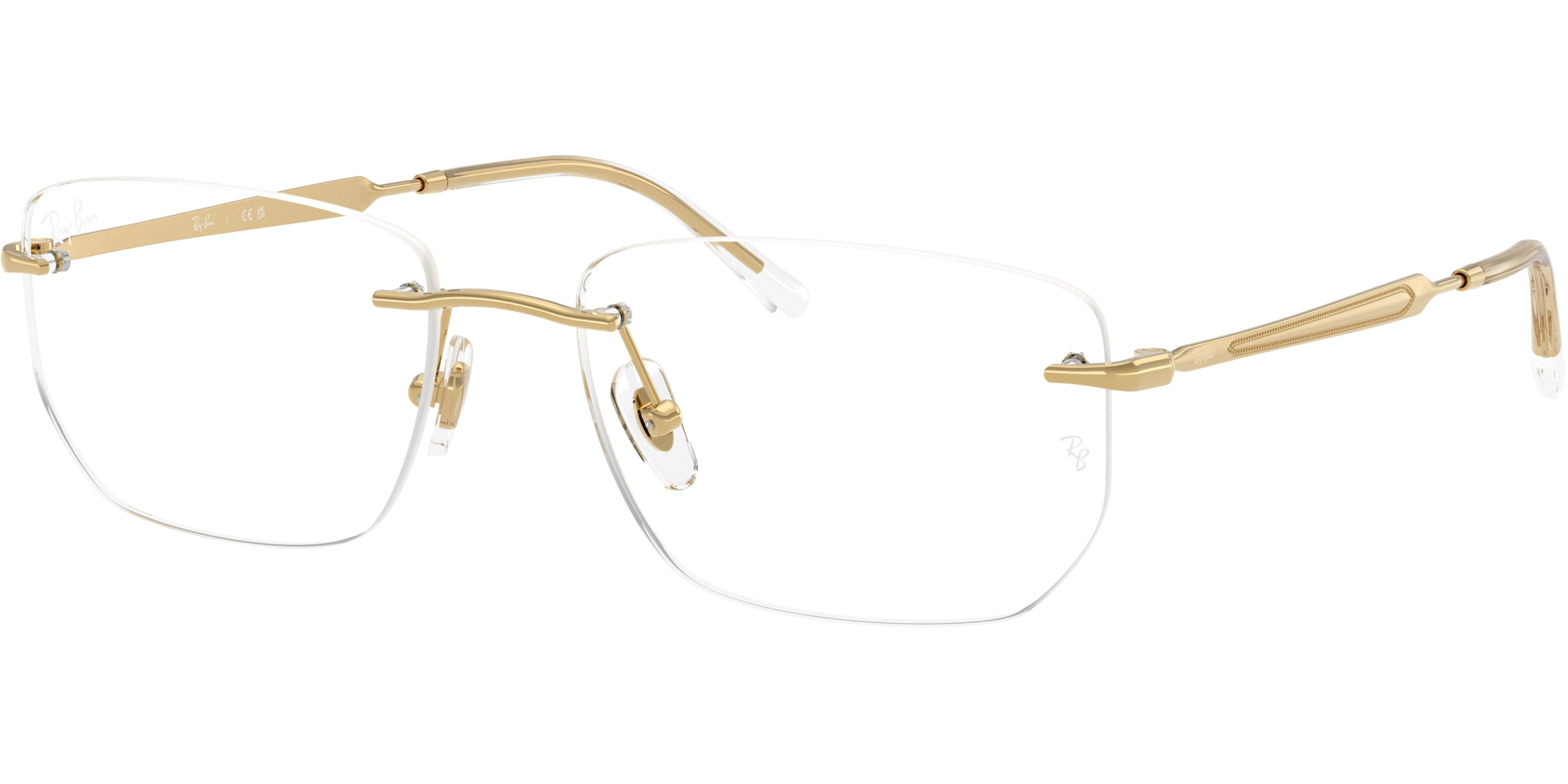 Dioptrické brýle Ray-Ban® model 3768V, barva obruby zlatá lesk, stranice zlatá lesk, kód barevné varianty 2500. 