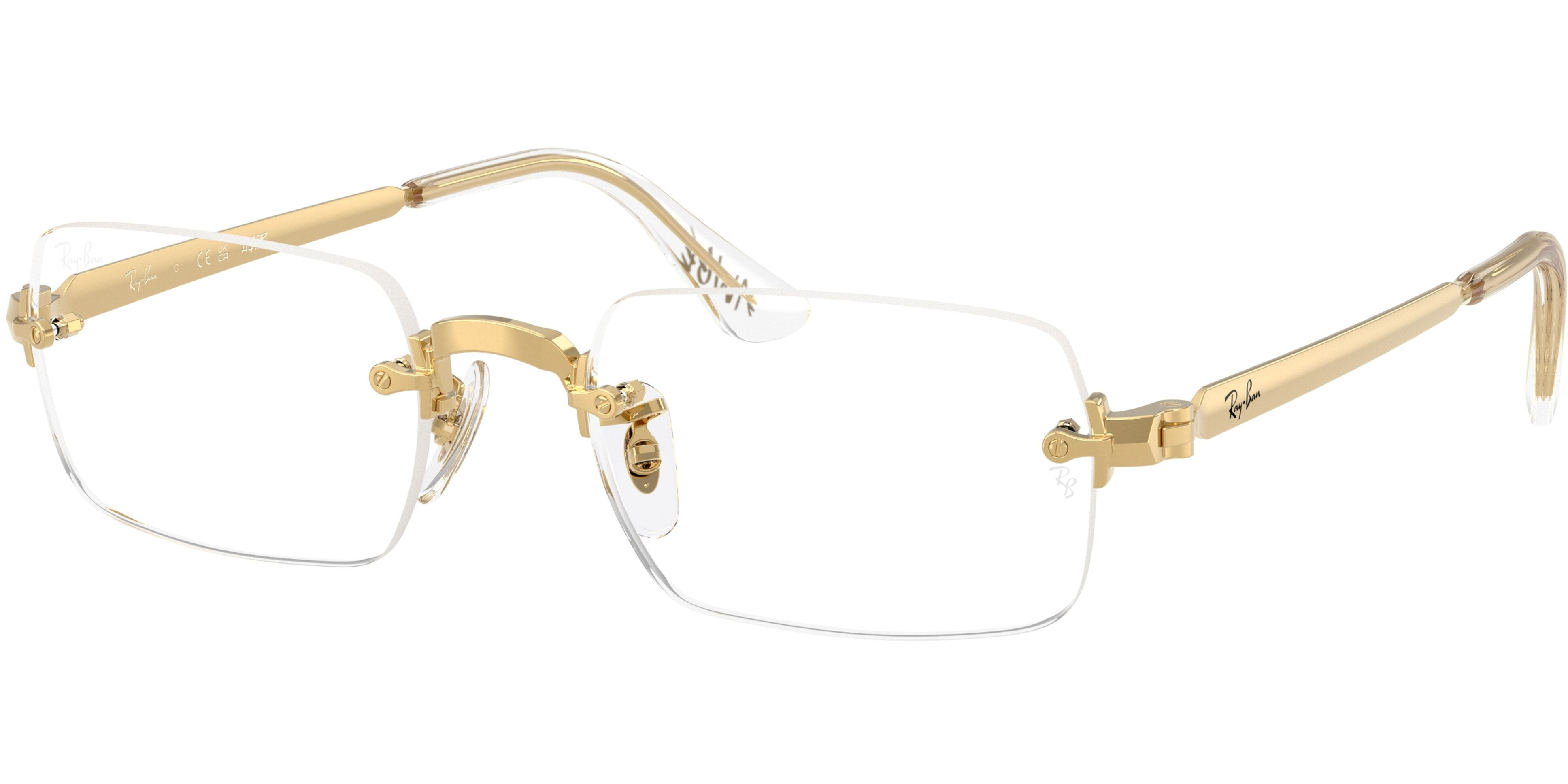 Dioptrické brýle Ray-Ban® model 3928V, barva obruby zlatá lesk, stranice zlatá lesk, kód barevné varianty 2500. 