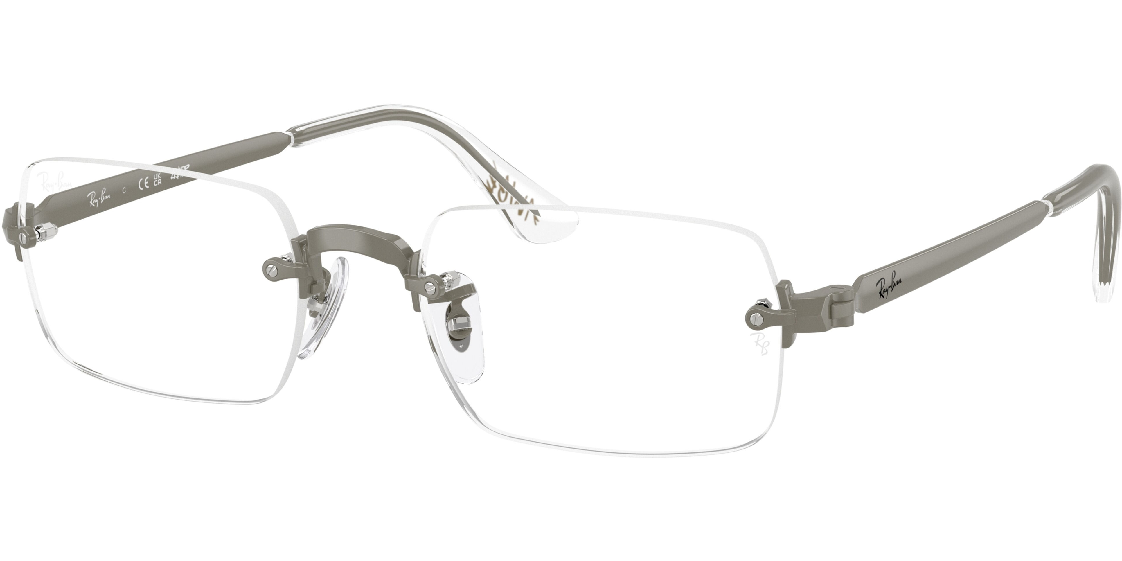 Dioptrické brýle Ray-Ban® model 3928V, barva obruby šedá lesk, stranice šedá lesk, kód barevné varianty 3201. 