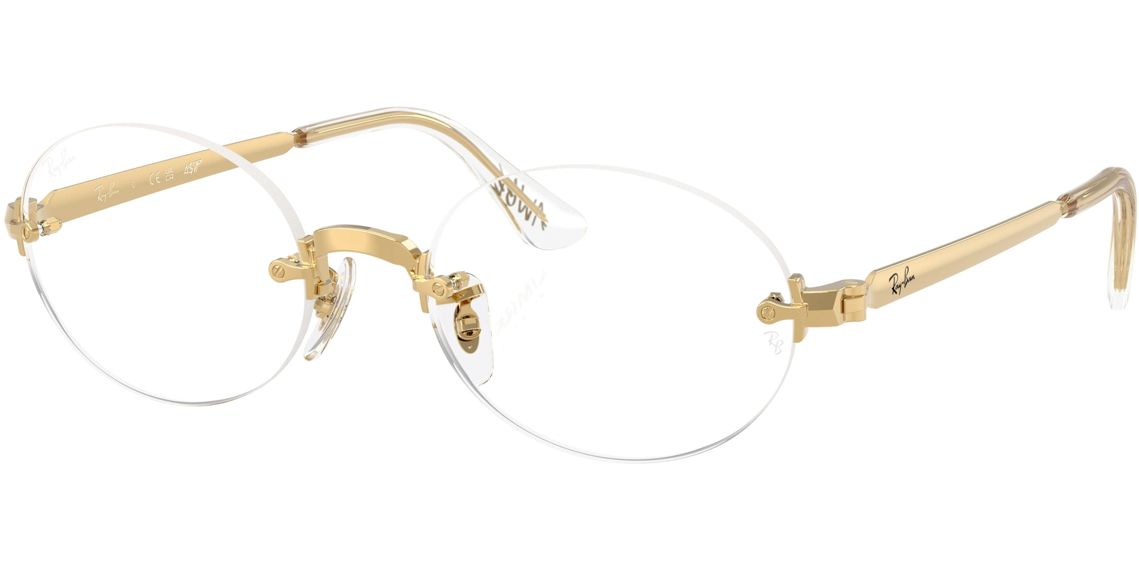 Dioptrické brýle Ray-Ban® model 3929V, barva obruby zlatá lesk, stranice zlatá lesk, kód barevné varianty 2500. 