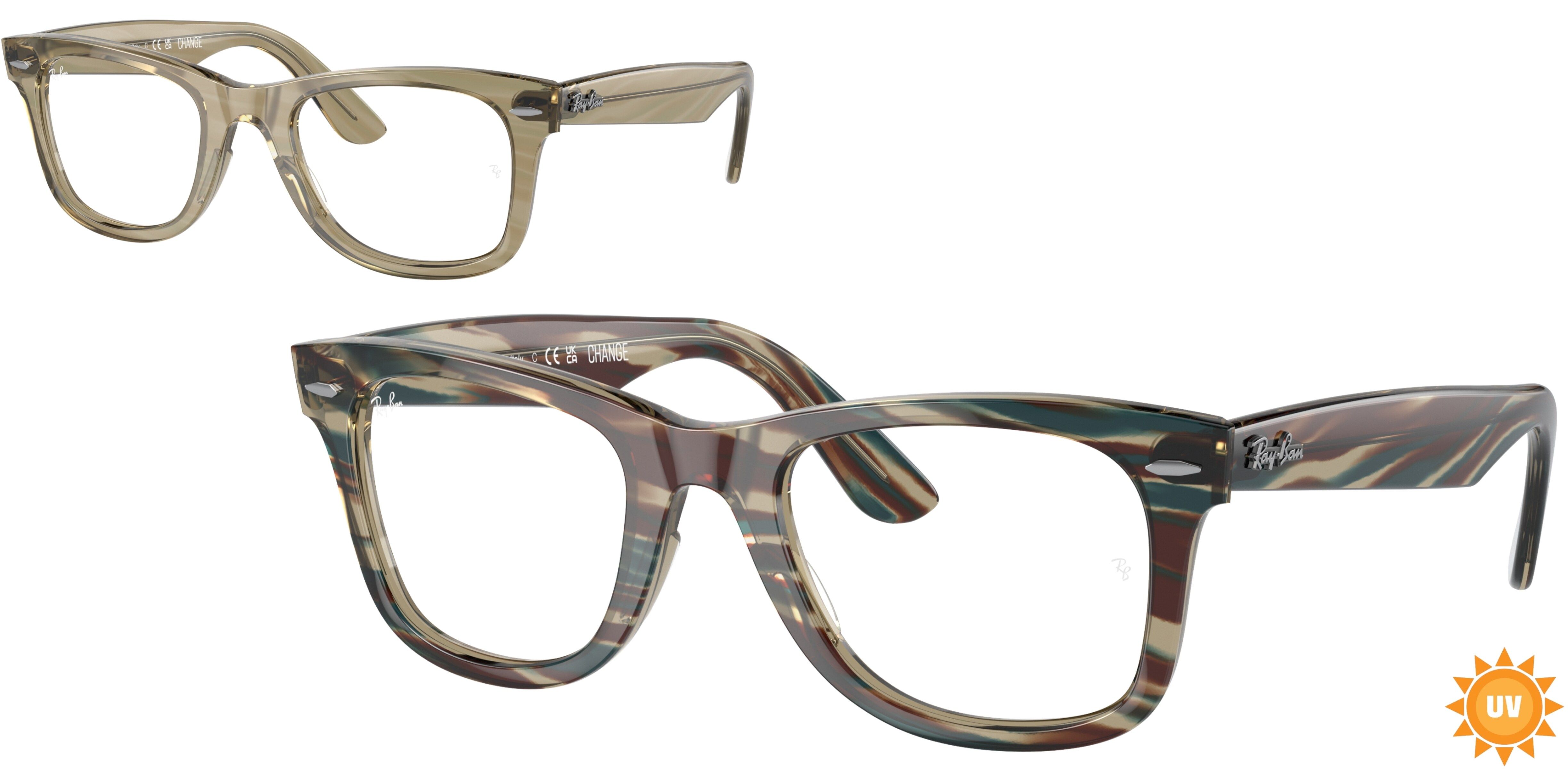 Dioptrické brýle Ray-Ban® model 4340V, barva obruby šedá hnědá lesk, stranice šedá hnědá lesk, kód barevné varianty 8381. 