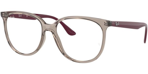 Dioptrické brýle Ray-Ban® model 4378V, barva obruby šedá čirá lesk, stranice vínová lesk, kód barevné varianty 8083. 