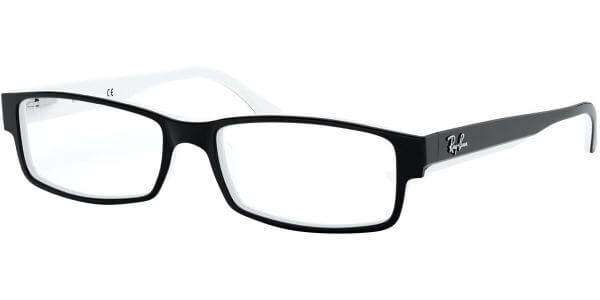 Dioptrické brýle Ray-Ban® model 5114, barva obruby černá bílá lesk, stranice černá bílá lesk, kód barevné varianty 2097. 