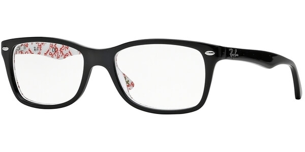 Dioptrické brýle Ray-Ban® model 5228, barva obruby černá lesk, stranice černá bílá lesk, kód barevné varianty 5014. 
