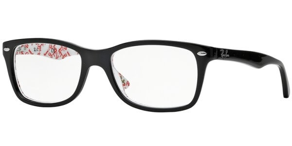 Dioptrické brýle Ray-Ban® model 5228, barva obruby černá lesk, stranice černá bílá lesk, kód barevné varianty 5014. 