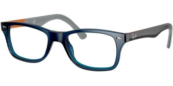 Dioptrické brýle Ray-Ban® model 5228, barva obruby modrá lesk, stranice šedá oranžová lesk, kód barevné varianty 5547. 