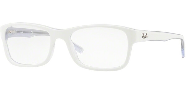 Dioptrické brýle Ray-Ban® model 5268, barva obruby bílá čirá mat, stranice bílá čirá mat, kód barevné varianty 5737. 