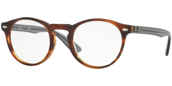 Dioptrické brýle Ray-Ban® model 5283, barva obruby hnědá lesk, stranice šedá čirá lesk, kód barevné varianty 5607. 