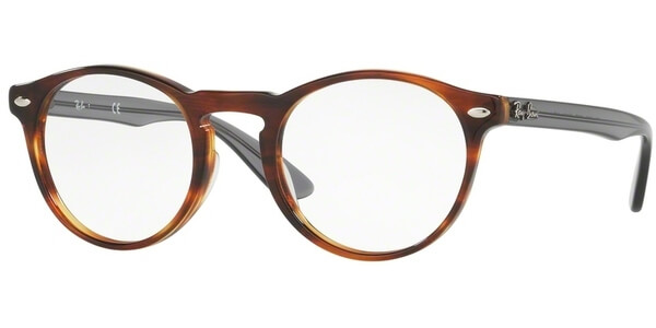 Dioptrické brýle Ray-Ban® model 5283, barva obruby hnědá lesk, stranice šedá čirá lesk, kód barevné varianty 5607. 