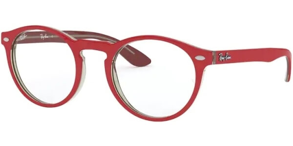 Dioptrické brýle Ray-Ban® model 5283, barva obruby červená čirá lesk, stranice červeá čirá lesk, kód barevné varianty 5987. 