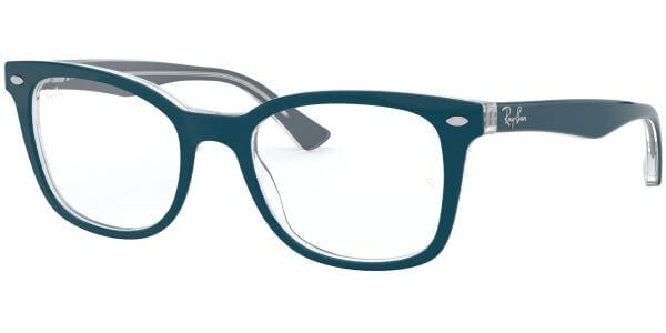 Dioptrické brýle Ray-Ban® model 5285, barva obruby tyrkysová čirá lesk, stranice tyrkysová čirá lesk, kód barevné varianty 5763. 