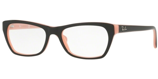 Dioptrické brýle Ray-Ban® model 5298, barva obruby černá lesk, stranice černá růžová lesk, kód barevné varianty 5024. 