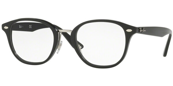 Dioptrické brýle Ray-Ban® model 5355, barva obruby černá stříbrná lesk, stranice černá lesk, kód barevné varianty 2000. 