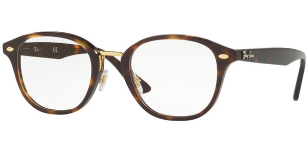Dioptrické brýle Ray-Ban® model 5355, barva obruby hnědá zlatá lesk, stranice hnědá lesk, kód barevné varianty 5674. 